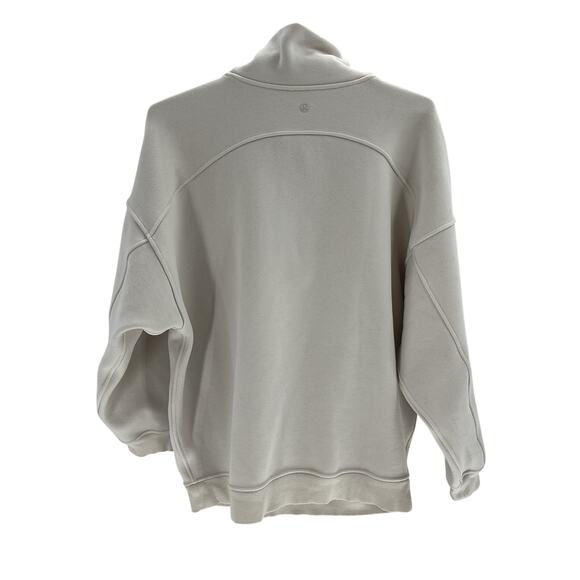 Lululemon 'Thick' Cream Polyester Fleece Half-Zip Size XS / S - Picture 3 of 4